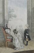 Portraits de la comtesse de Ségur mère du maréchal de Ségur et son petit fils (Carmontelle) - Muzeo.com