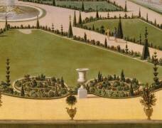 Promenade de Louis XIV en vue du Parterre du Nord dans les jardins de Versailles vers 1688 (détail) (Etienne Allegrain) - Muzeo.com