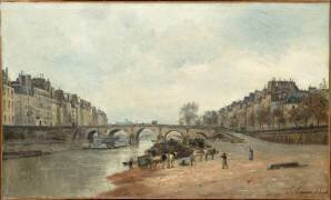 Quai des Célestins avec le pont Marie, Paris (Stanislas Victor Edouard...) - Muzeo.com