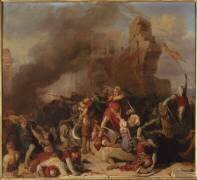 Reprise du château de Jaffa occupé par Saladin par le roi d'Angleterre Richard Coeur de Lion (Edouard Henri Girardet) - Muzeo.com