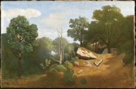 Rochers en forêt de Fontainebleau (Théodore Caruelle d'Aligny) - Muzeo.com