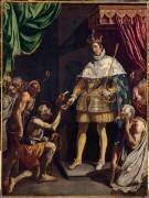 Saint Louis, roi de France, distribuant les aumônes (Luis Tristan) - Muzeo.com