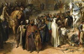 Saint-Jean d'Acre remise à Philippe-Auguste et à Richard Coeur-de-Lion, le 13 juillet 1191 (détail) (Merry-Joseph Blondel) - Muzeo.com