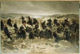 Siège de Sébastopol, chasseurs à pied de la Garde impériale à la tranchée du Mamelon-Vert (Alphonse de Neuville) - Muzeo.com