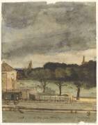 Station de chemin de fer aux environs d'Amsterdam (François Bonvin) - Muzeo.com