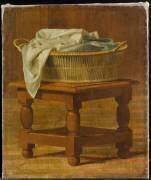Tabouret supportant une corbeille de linge (anonyme) - Muzeo.com
