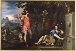 Tancrède et Clorinde à la fontaine (Ambrosius Bosschaert) - Muzeo.com
