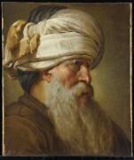 Tête d'Oriental en turban rayé (anonyme) - Muzeo.com