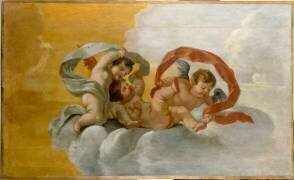 Trois amours au milieu des nuages. (anonyme) - Muzeo.com