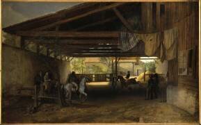 Un intérieur de manège (Antoine Duclaux) - Muzeo.com