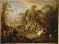 Une fête champêtre. Réjouissance de soldats (Jean-Baptiste Pater) - Muzeo.com