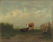 Vaches au pâturage (Jean-Alfred Desbrosses) - Muzeo.com