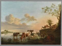 Vaches, moutons, chèvres et chevaux au pâturage (Jacob van Stry) - Muzeo.com