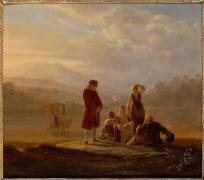 Voltaire et les paysans de Ferney (Jean Huber) - Muzeo.com