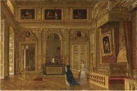 Vue de la chambre à coucher du roi Louis XIV à Versailles, en 1861 (Victor Navlet) - Muzeo.com