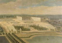 Vue de l'Orangerie, des parterres et du château de Versailles prises des hauteurs de Satory (Etienne Allegrain) - Muzeo.com