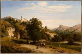 Vue du village de Cagnes, près d'Antibes (Var) (François Antoine Léon Fleury) - Muzeo.com