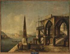 Vue d'une ville italienne (Jacopo di Paolo Marieschi) - Muzeo.com