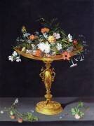 Fleurs dans un Tazza d'or (Jan Brueghel l'Ancien) - Muzeo.com