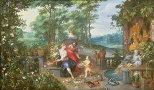 Flore et nymphes dans un jardin (Jan Brueghel l'Ancien) - Muzeo.com
