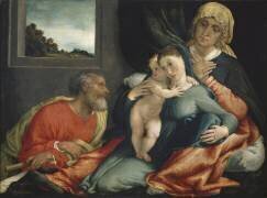La Sainte Famille avec les saints Anne et Joachim (Lorenzo Lotto) - Muzeo.com