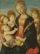La Vierge et l'Enfant avec deux anges et saint Jean Baptiste (Sandro Botticelli) - Muzeo.com