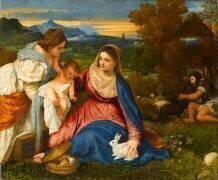La Vierge et l'Enfant avec sainte Catherine dit La vierge au lapin (Titien) - Muzeo.com