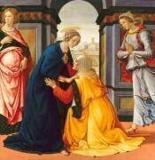 La Visitation entre Marie-Jacobie et Marie-Salomé (Domenico Ghirlandaio) - Muzeo.com