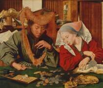 Le changeur de monnaie et sa femme (Marinus van Reymerswaele) - Muzeo.com
