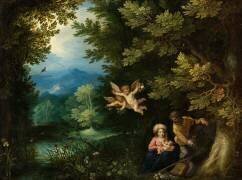 Le repos de la fuite en Égypte (Jan Brueghel l'Ancien) - Muzeo.com