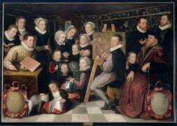 Otto Venius et sa famille : le peintre peignant parmi les siens (Otto van Veen) - Muzeo.com