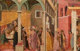 Panneau de cassone : histoire non identifiée (Lo Scheggia) - Muzeo.com
