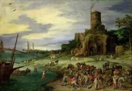Pêcheurs sur le rivage (Jan Brueghel l'Ancien) - Muzeo.com