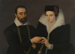Portrait d'un couple (ou double portrait) (anonyme) - Muzeo.com