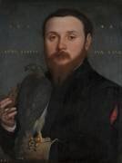 Portrait d'un noble avec un faucon (Hans Holbein le Jeune) - Muzeo.com