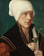 Portrait d'une femme tenant un Muguet et une Pensée (Marx Reichlich) - Muzeo.com