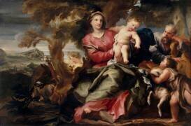 Repos pendant la fuite en Egytpe (Sainte famille) (Gregorio de Ferrari) - Muzeo.com