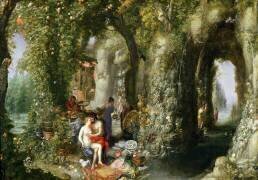 Une grotte fantastique avec Ulysse et Calypso (Jan Brueghel l'Ancien) - Muzeo.com