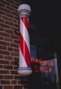 Barber pole, Gunsmoke Avenue, Dodge City, Kansas (John Margolies) - Muzeo.com