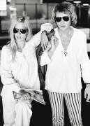 Singer Sylvie Vartan and her husband, singer and actor Johnny Hallyday pose in casual clothes. Milan (anonymous) - Muzeo.com