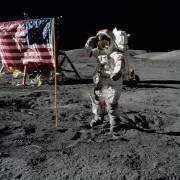13/12/1972 l'astronaute Gene Cernan lors de la mission lunaire d'Apollo 17. (anonyme) - Muzeo.com