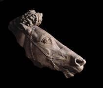 Art grec : Tête de cheval en terre cuite (anonyme) - Muzeo.com