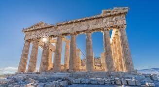L'Acropole d'Athènes et Hélios (Soleil) (Michael Kalika) - Muzeo.com