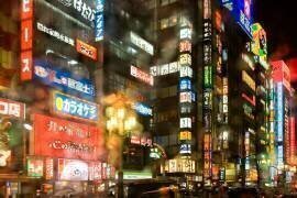 Quartier de Shinjuku la nuit Tokyo, Japon (Michel Gunther) - Muzeo.com