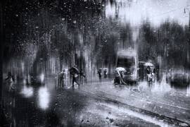 Viale Trastevere sous la pluie - Rome (Nicodemo Quaglia) - Muzeo.com