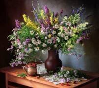 Still life with wildflowers and berries (Tatyana Skorokhod) - Muzeo.com