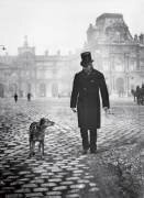 Gustave Caillebotte and his Dog, Bergère, on the Place du Caroussel, 1892 (Martial Caillebotte) - Muzeo.com