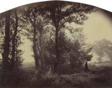 Lisière de forêt avec à droite le peintre Ravier en houppelande (Félix Thiollier) - Muzeo.com