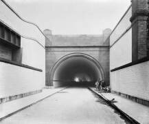 South entrance to the Rotherhithe Tunnel during construction (anonymous) - Muzeo.com