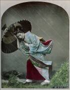 Young Japanese Girl in the Rain, c.1900 (anonymous) - Muzeo.com